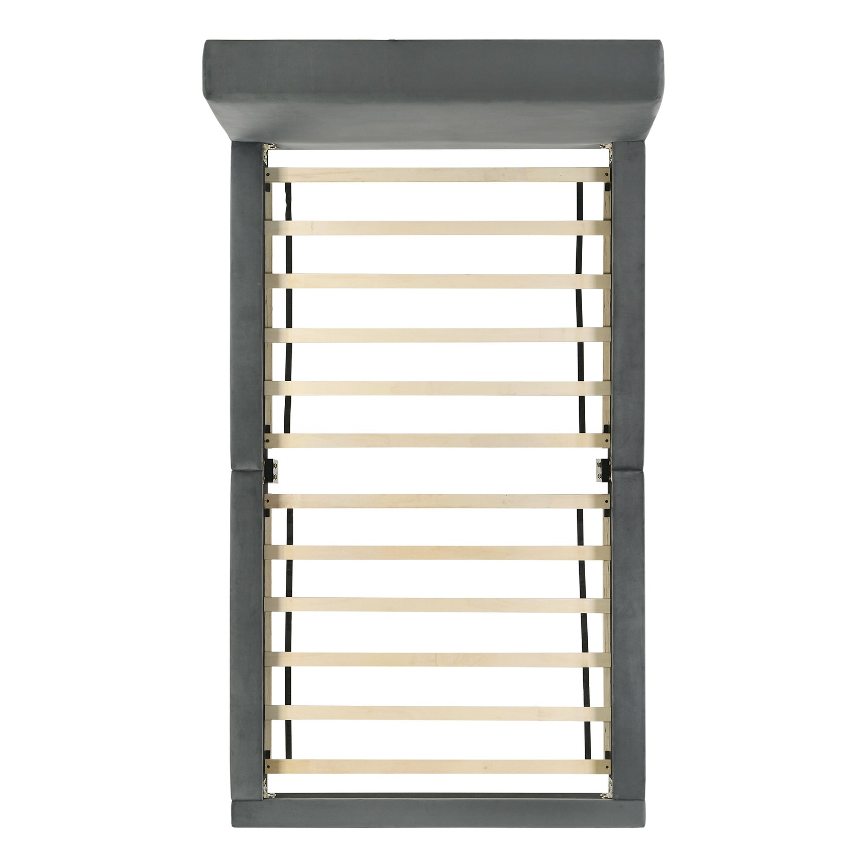 Brookhaven Twin UPH Bed in Grey Velvet - Tampa Furniture Outlet