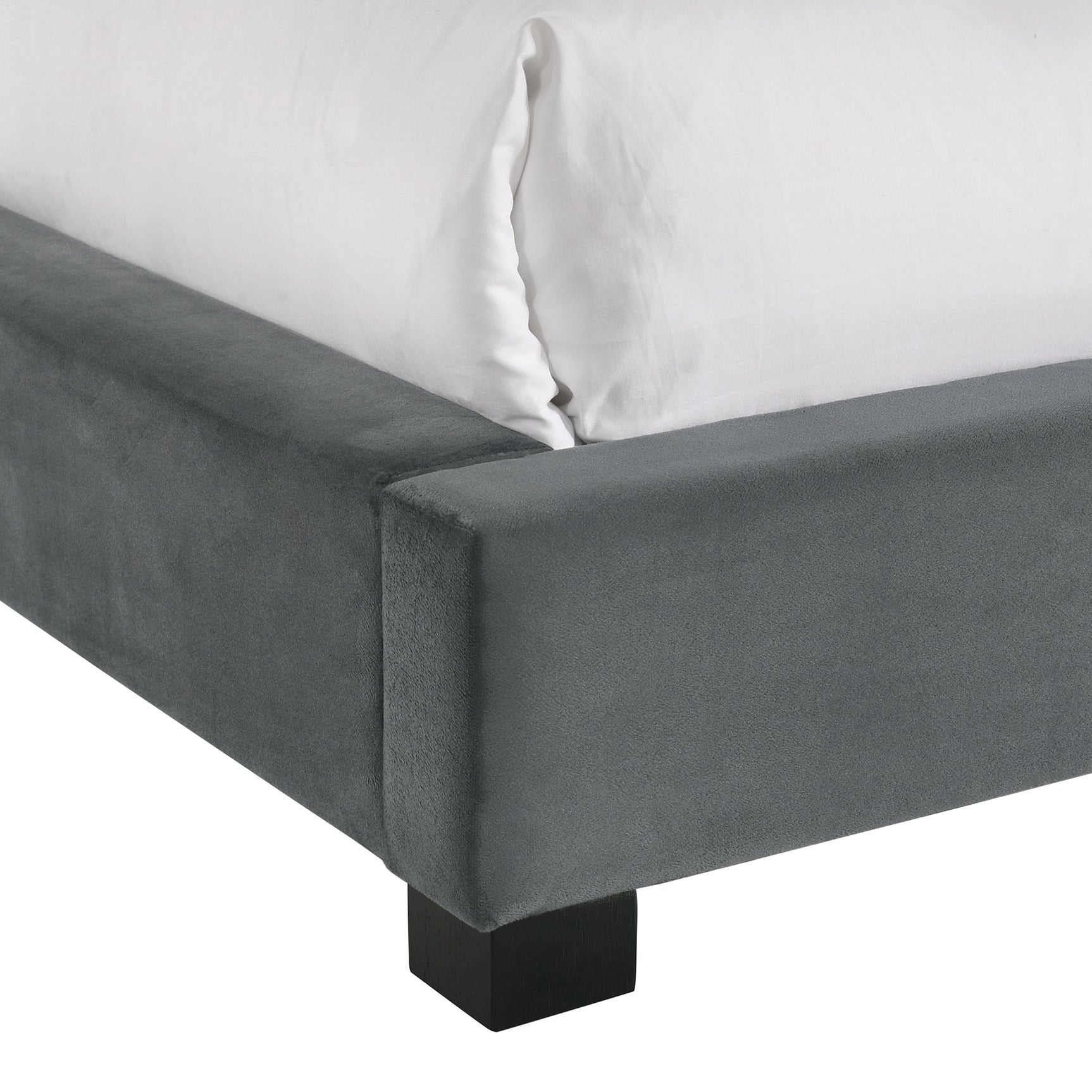 Brookhaven Twin UPH Bed in Grey Velvet - Tampa Furniture Outlet