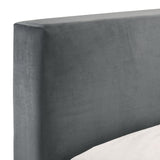 Brookhaven Twin UPH Bed in Grey Velvet - Tampa Furniture Outlet