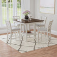 Brooks 5PC Counter Set with Table and 4 UPH Seat & Wood Back Chairs in Medium Brown & White – SKU D-16720-7-5CS3 | Elements