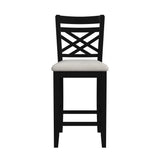 Brooks 5PC Counter Set with Table and 4 UPH Seat & Wood Back Chairs in Medium Brown & Black - Tampa Furniture Outlet