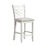 Brooks 5PC Counter Set with Table and 4 UPH Seat & Wood Back Chairs in Medium Brown & White - Tampa Furniture Outlet