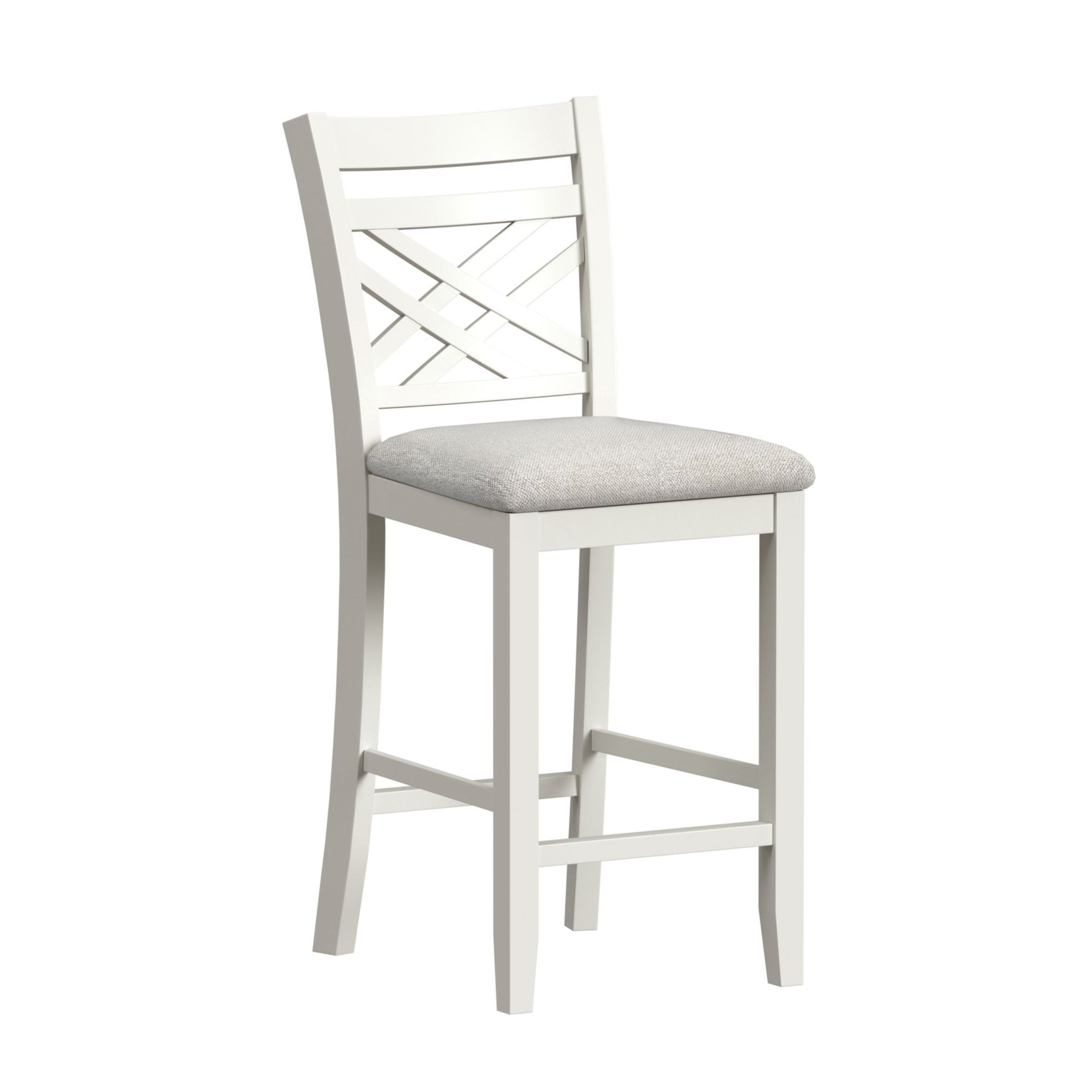 Brooks 5PC Counter Set with Table and 4 UPH Seat & Wood Back Chairs in Medium Brown & White - Tampa Furniture Outlet