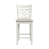 Brooks 5PC Counter Set with Table and 4 UPH Seat & Wood Back Chairs in Medium Brown & White - Tampa Furniture Outlet