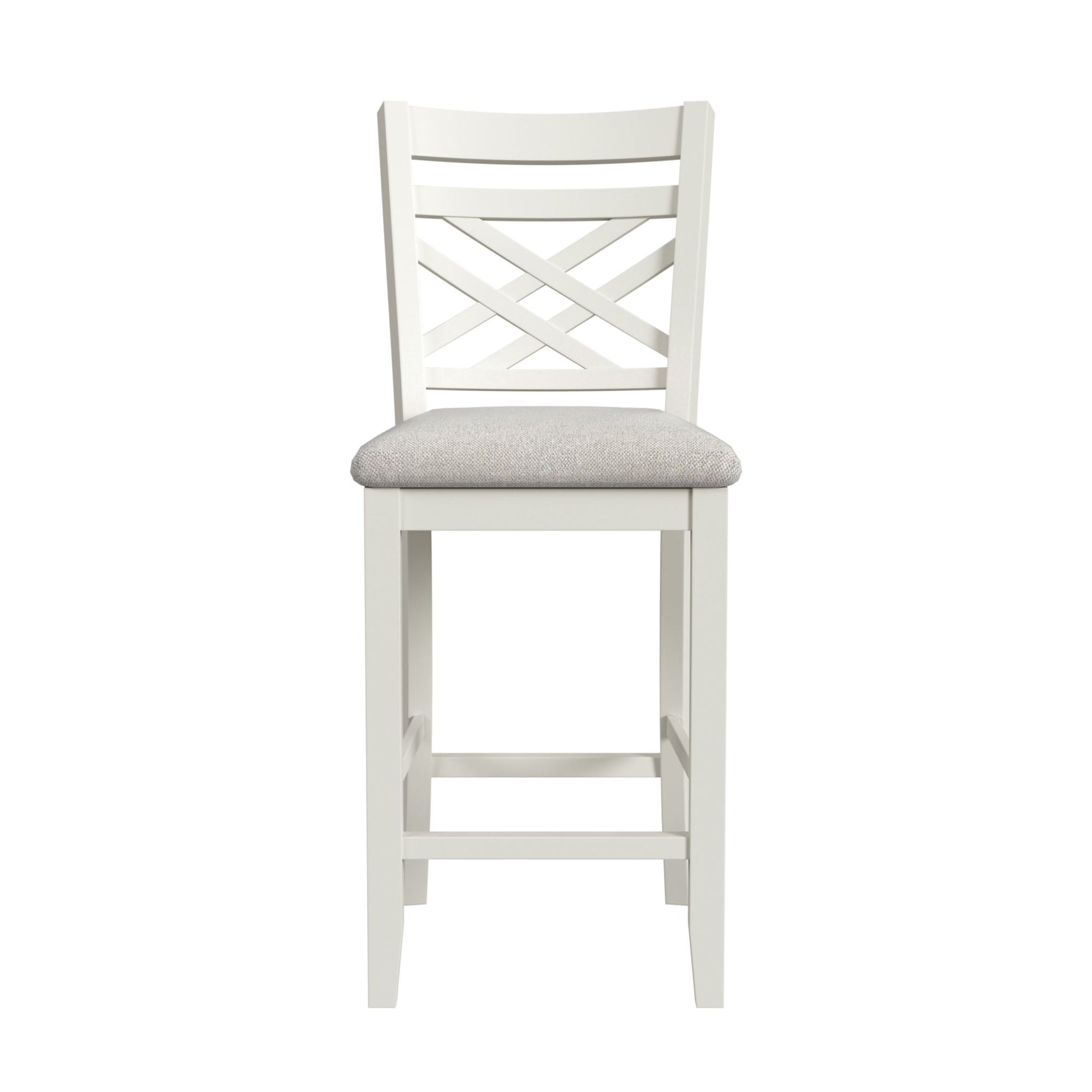 Brooks 5PC Counter Set with Table and 4 UPH Seat & Wood Back Chairs in Medium Brown & White - Tampa Furniture Outlet