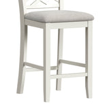 Brooks 5PC Counter Set with Table and 4 UPH Seat & Wood Back Chairs in Medium Brown & White - Tampa Furniture Outlet