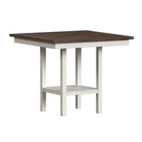 Brooks 5PC Counter Set with Table and 4 UPH Seat & Wood Back Chairs in Medium Brown & White - Tampa Furniture Outlet