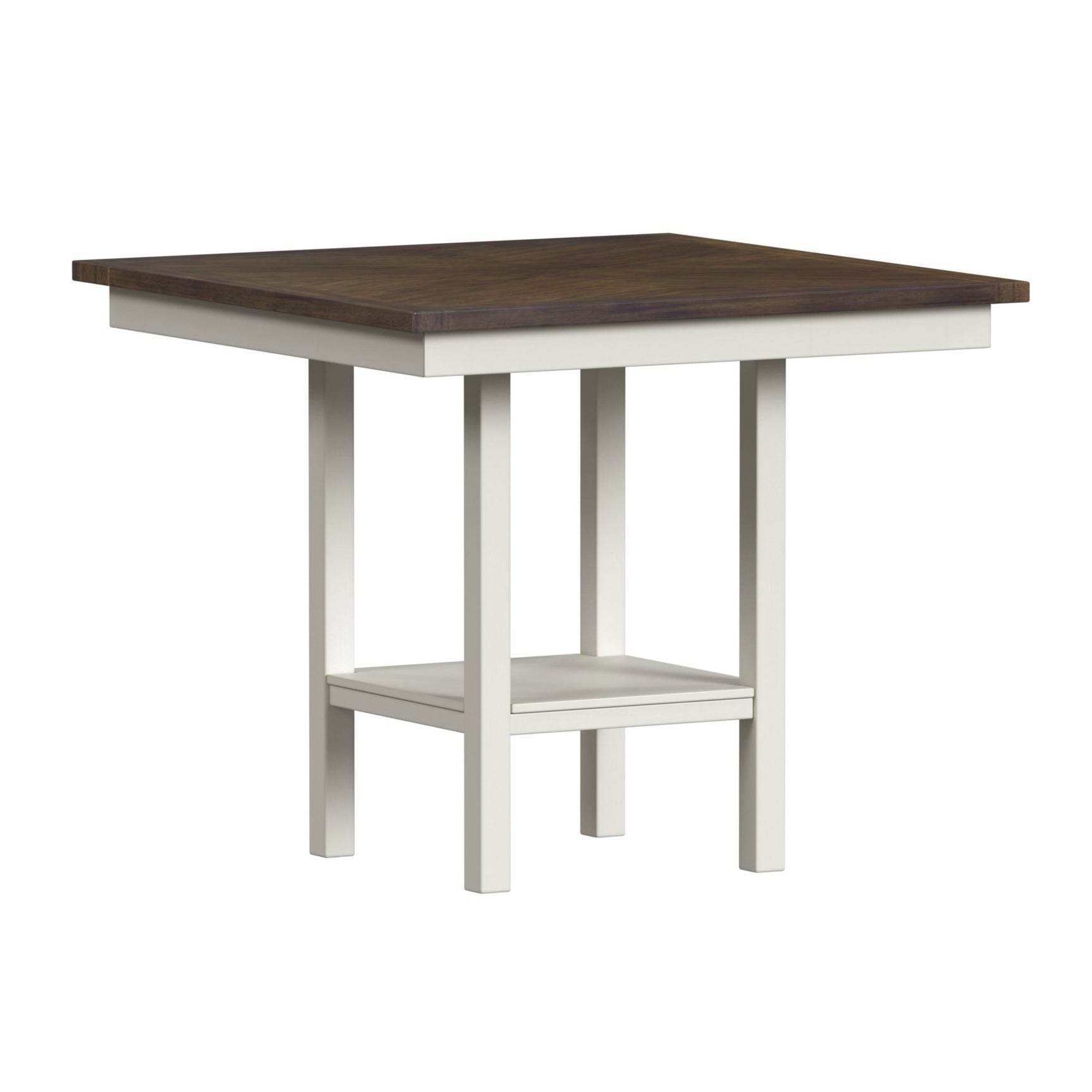 Brooks 5PC Counter Set with Table and 4 UPH Seat & Wood Back Chairs in Medium Brown & White - Tampa Furniture Outlet