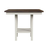 Brooks 5PC Counter Set with Table and 4 UPH Seat & Wood Back Chairs in Medium Brown & White - Tampa Furniture Outlet