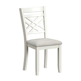 Brooks 6PC Dining Set with Table, 4 Wood Back and UPH Seat Chairs, and Bench in Medium Brown & White - Tampa Furniture Outlet