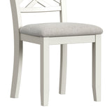 Brooks 6PC Dining Set with Table, 4 Wood Back and UPH Seat Chairs, and Bench in Medium Brown & White - Tampa Furniture Outlet