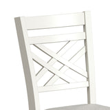 Brooks 6PC Dining Set with Table, 4 Wood Back and UPH Seat Chairs, and Bench in Medium Brown & White - Tampa Furniture Outlet
