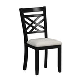 Brooks 6PC Dining Set with Table, 4 Wood Back and UPH Seat Chairs, and Bench in Medium Brown & Black - Tampa Furniture Outlet