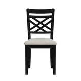 Brooks 6PC Dining Set with Table, 4 Wood Back and UPH Seat Chairs, and Bench in Medium Brown & Black - Tampa Furniture Outlet