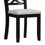 Brooks 6PC Dining Set with Table, 4 Wood Back and UPH Seat Chairs, and Bench in Medium Brown & Black - Tampa Furniture Outlet