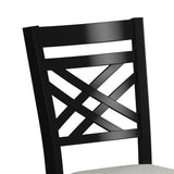 Brooks 6PC Dining Set with Table, 4 Wood Back and UPH Seat Chairs, and Bench in Medium Brown & Black - Tampa Furniture Outlet