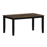 Brooks 6PC Dining Set with Table, 4 Wood Back and UPH Seat Chairs, and Bench in Medium Brown & Black - Tampa Furniture Outlet