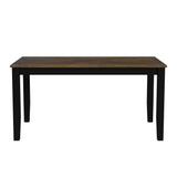 Brooks 6PC Dining Set with Table, 4 Wood Back and UPH Seat Chairs, and Bench in Medium Brown & Black - Tampa Furniture Outlet