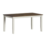 Brooks 6PC Dining Set with Table, 4 Wood Back and UPH Seat Chairs, and Bench in Medium Brown & White - Tampa Furniture Outlet