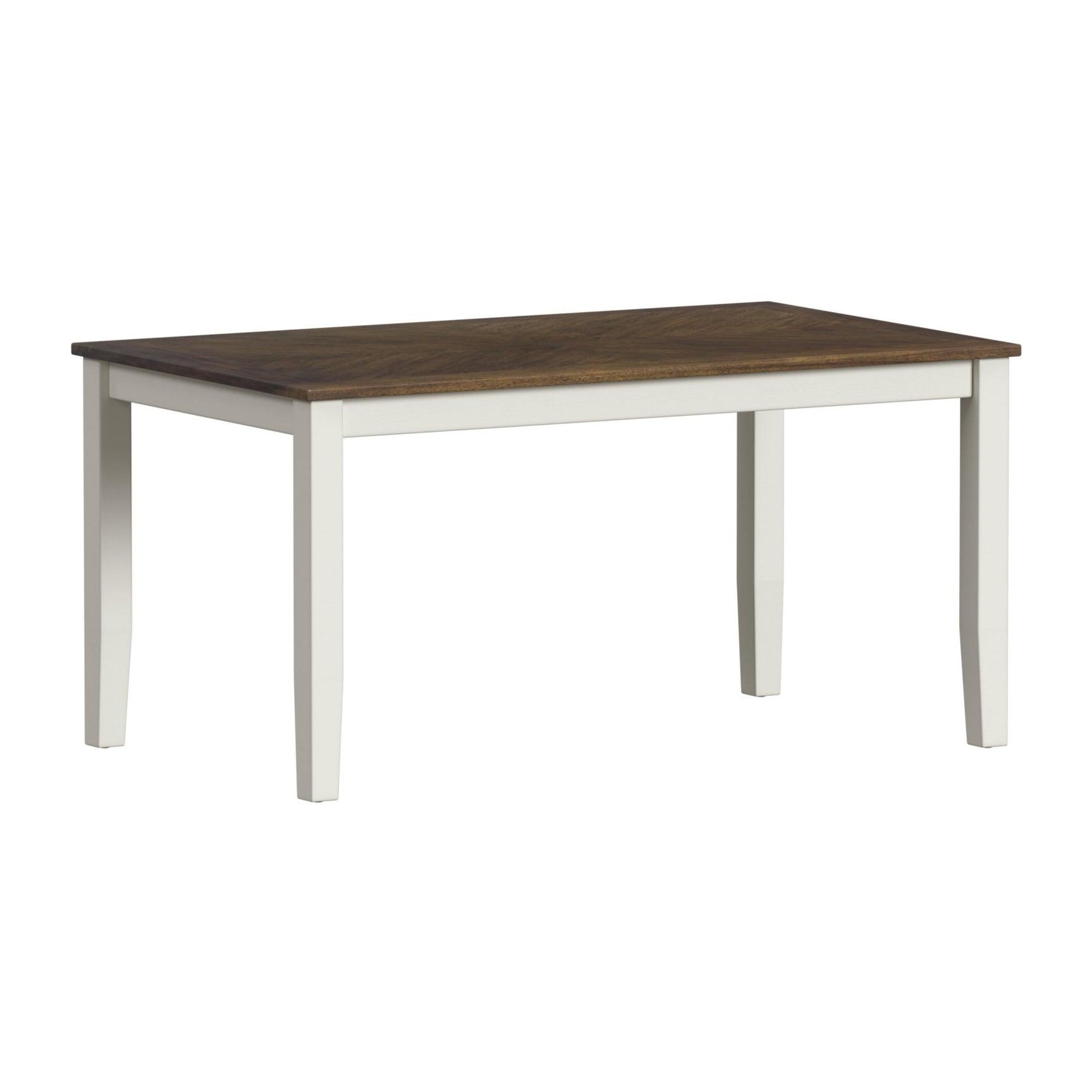 Brooks 6PC Dining Set with Table, 4 Wood Back and UPH Seat Chairs, and Bench in Medium Brown & White - Tampa Furniture Outlet