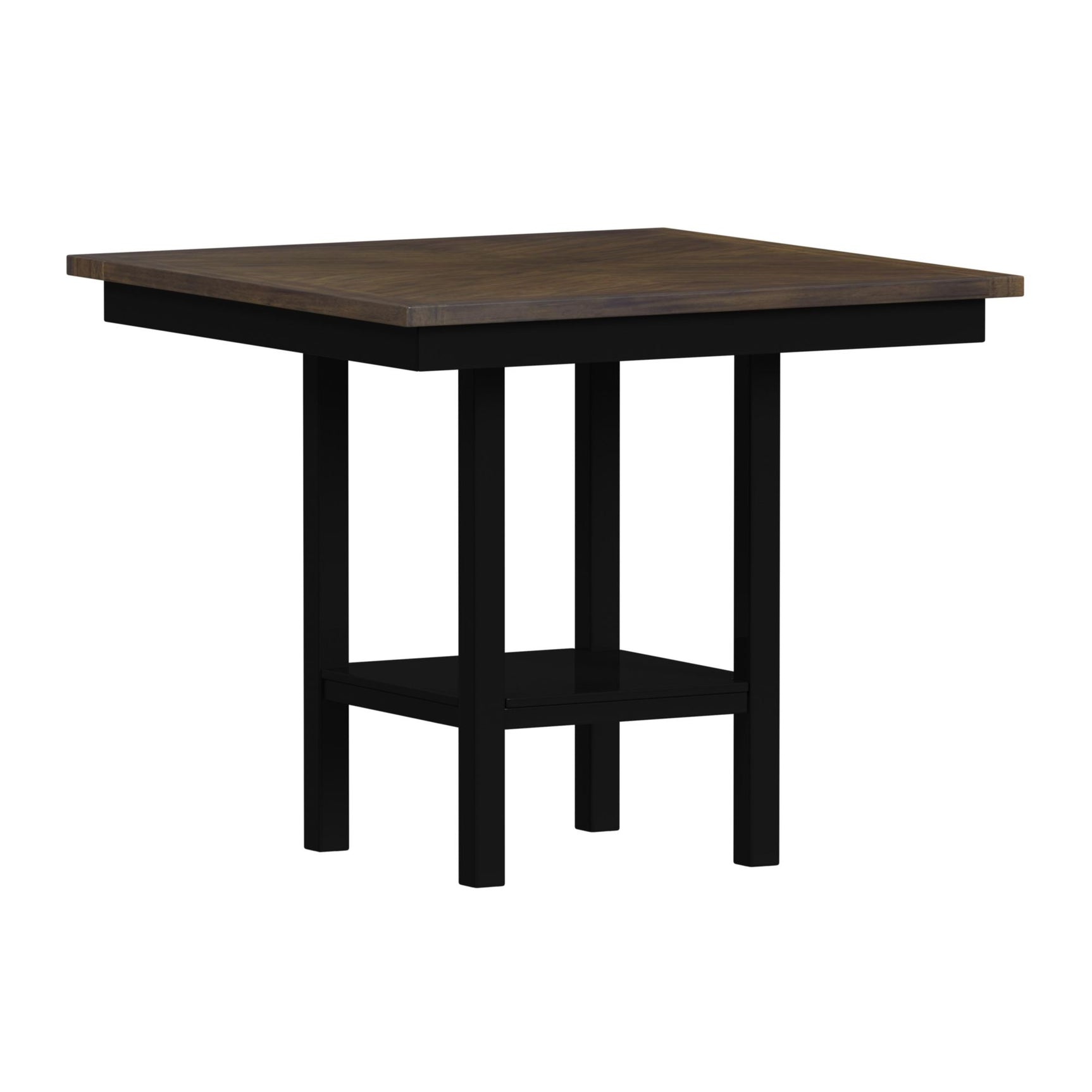Brooks 5PC Counter Set with Table and 4 UPH Seat & Wood Back Chairs in Medium Brown & Black - Tampa Furniture Outlet