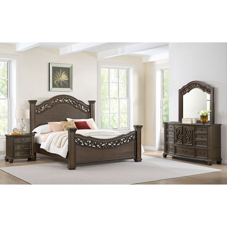 Brunswick 2-Drawer Nightstand with USB in Mahogany - Tampa Furniture Outlet
