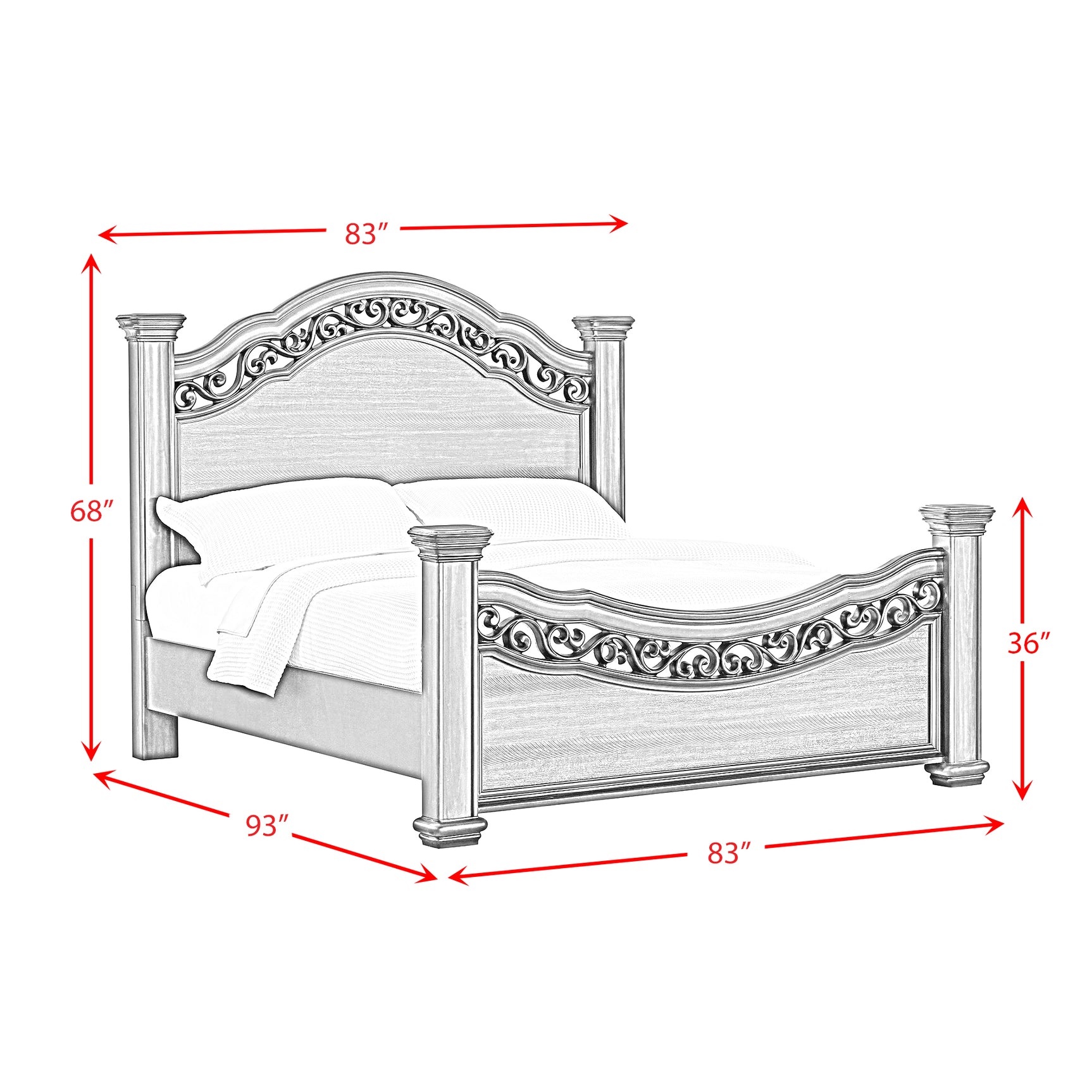 Brunswick King Panel Bed in Mahogany - Tampa Furniture Outlet