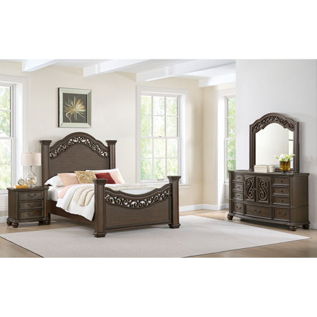Brunswick Queen Panel Bed in Mahogany - Tampa Furniture Outlet