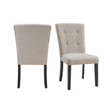 Lexi Tufted Fabric Side Chair in Beige (2 Per Pack) - Tampa Furniture Outlet
