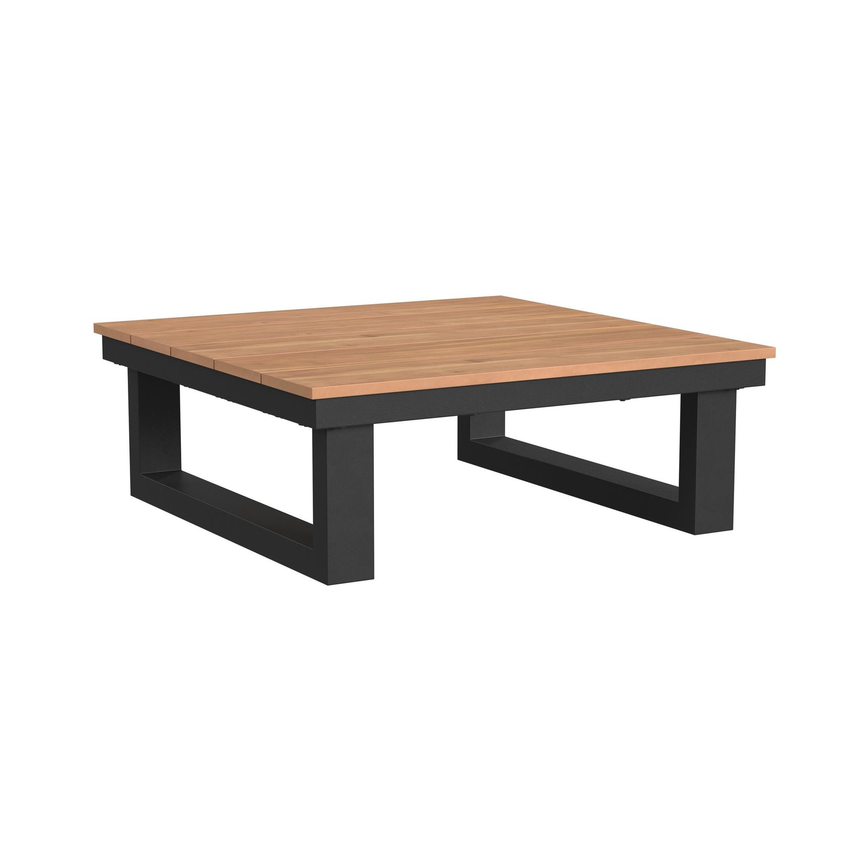 Cabana Coffee Table with Natural Top in Black