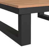 Cabana Coffee Table with Natural Top in Black