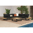 Cabana Three Piece Outdoor Living Set with Dark Grey Olefin in Black – SKU O-188820-8-OLS | Elements