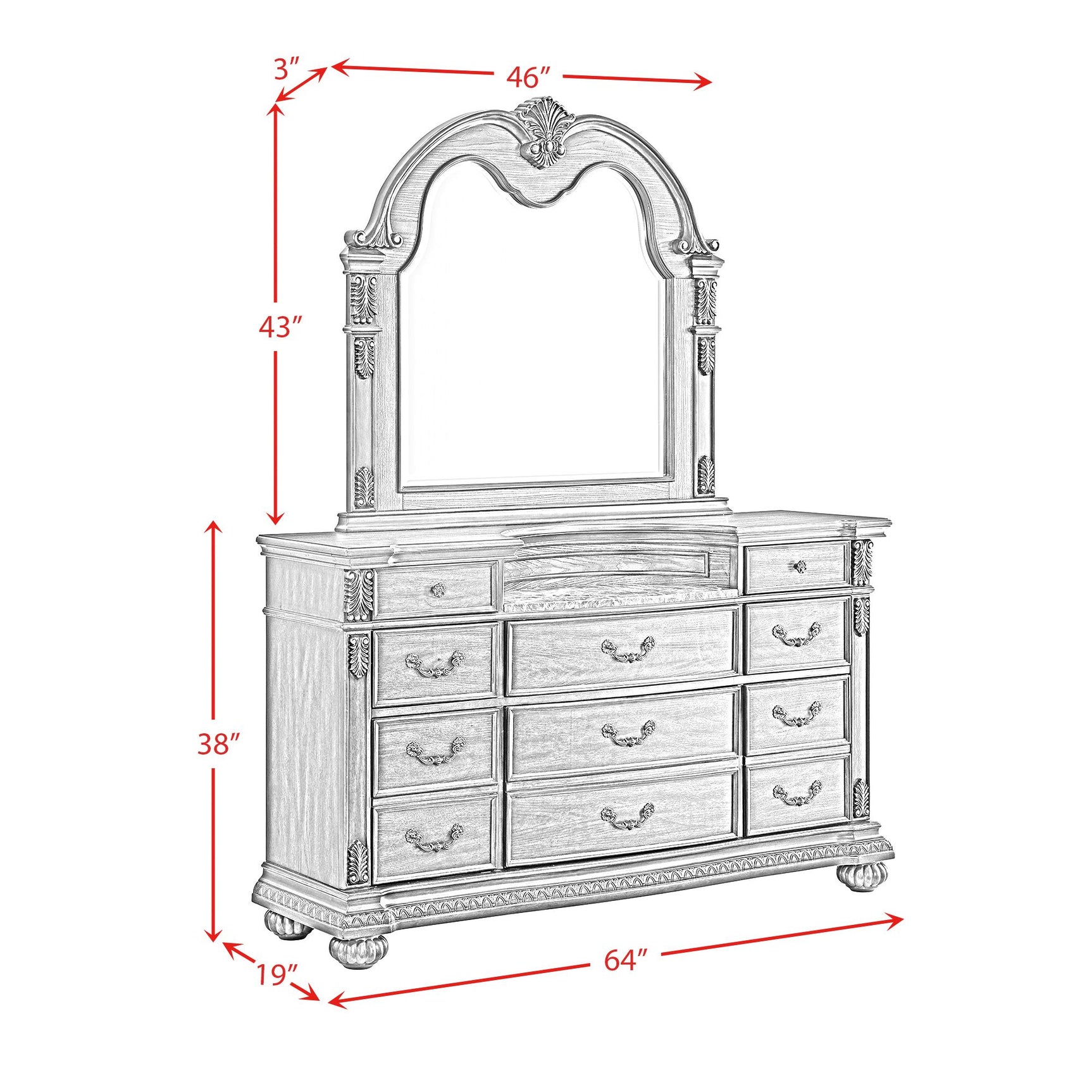 Cadenza Dresser and Mirror Set in Brown - Tampa Furniture Outlet