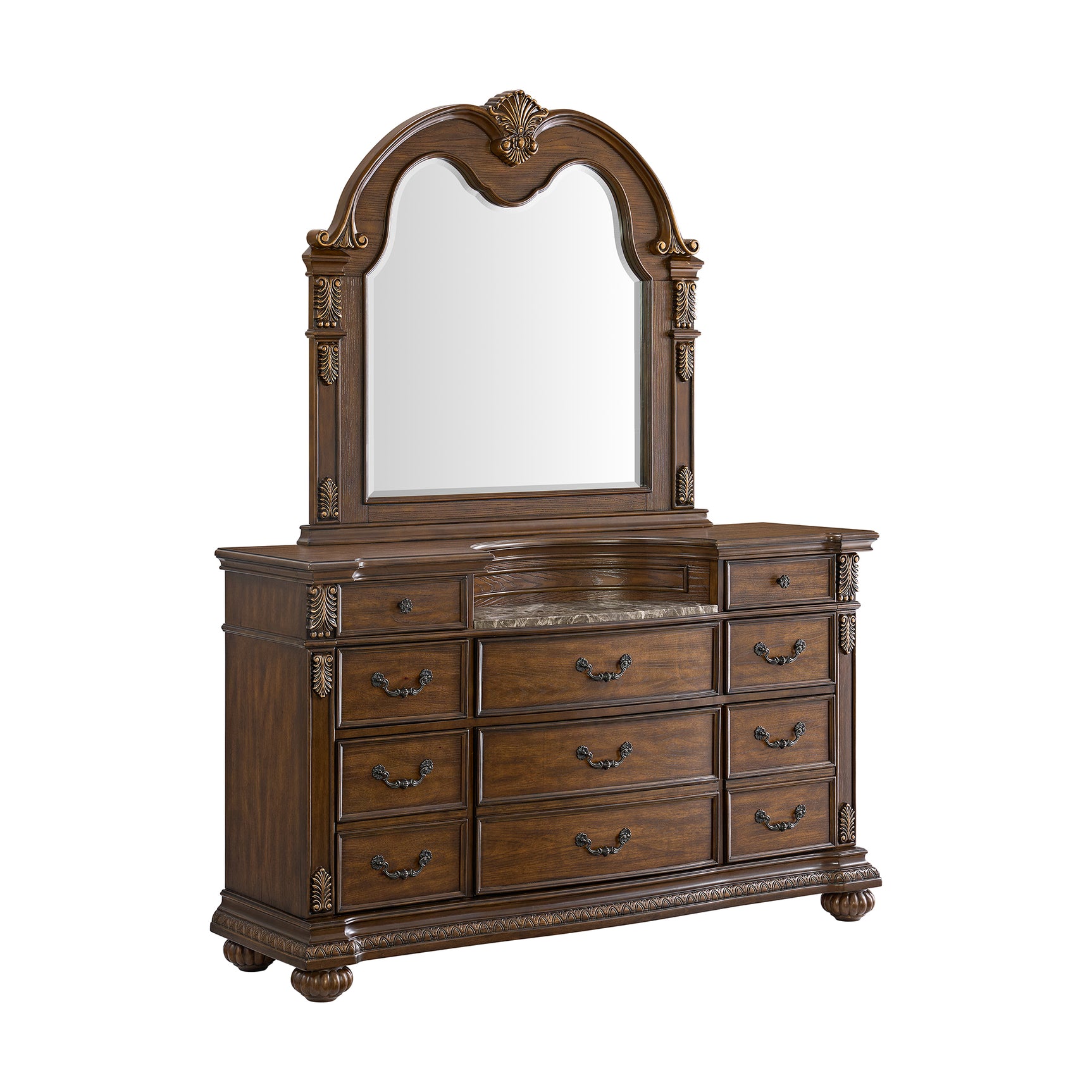 Cadenza Dresser and Mirror Set in Brown - Tampa Furniture Outlet
