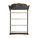Cadenza Queen UPH Bed with Black PU in Brown - Tampa Furniture Outlet