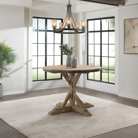 (D680-30) Callista- Round Dining Table- Beach/Natural – SKU LCL100RT | Elements