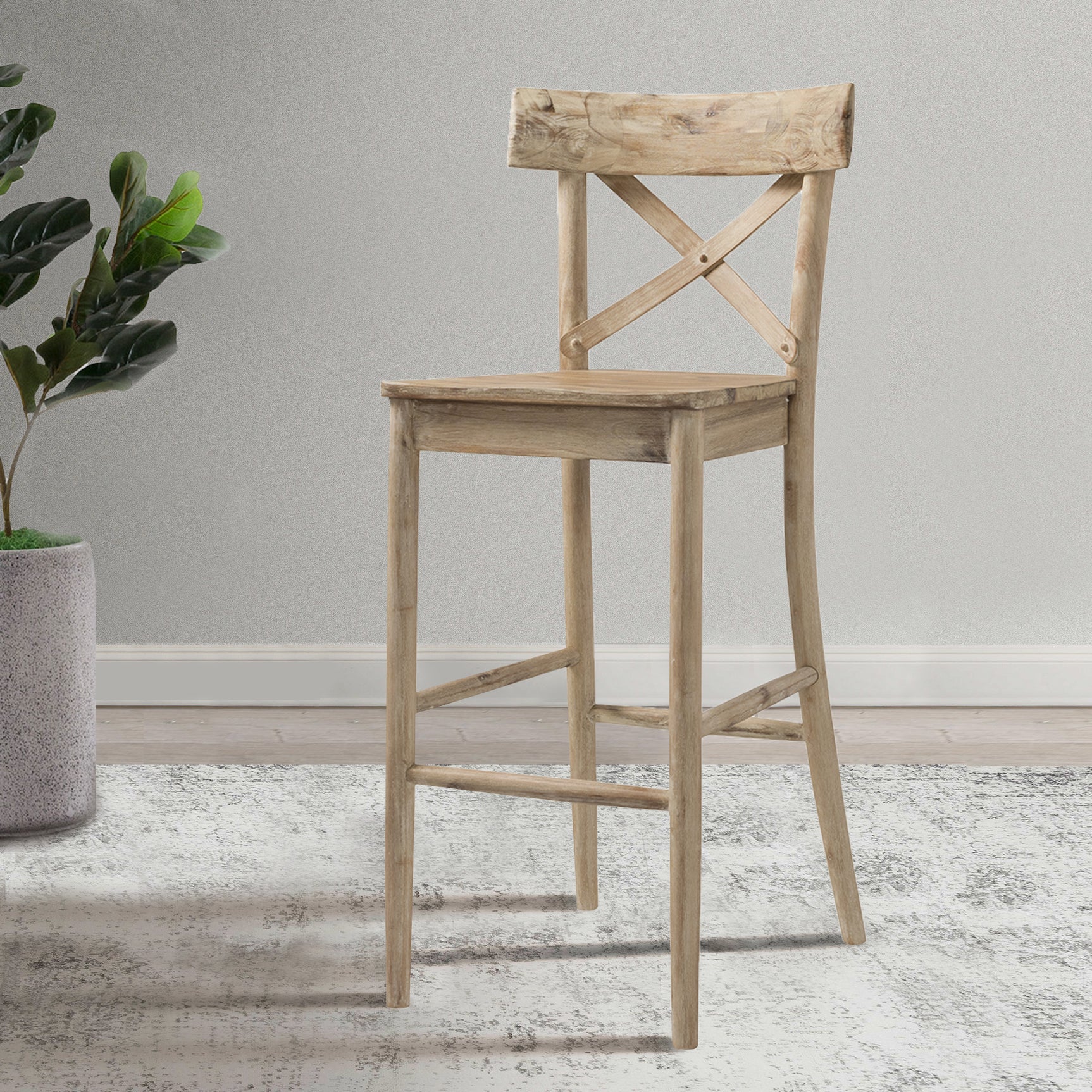 (D680-21) Callista- 30'' Barstool- Beach/Natural – SKU LCL100BST | Elements