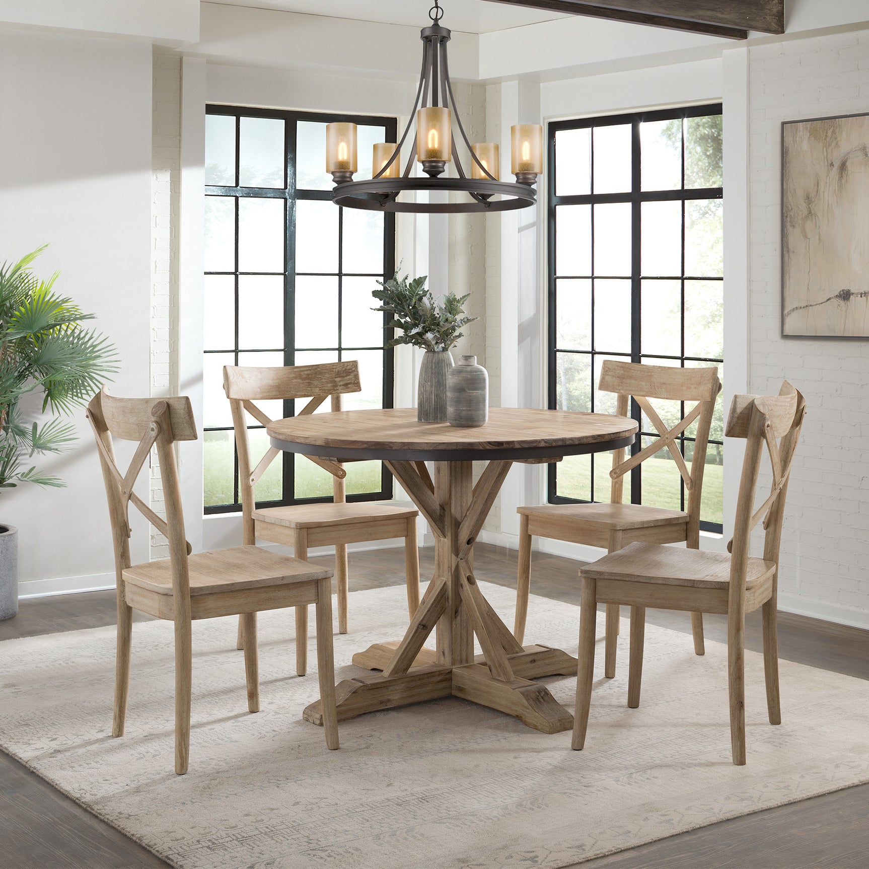(D680-30) Callista- Round Dining Table- Beach/Natural - Tampa Furniture Outlet