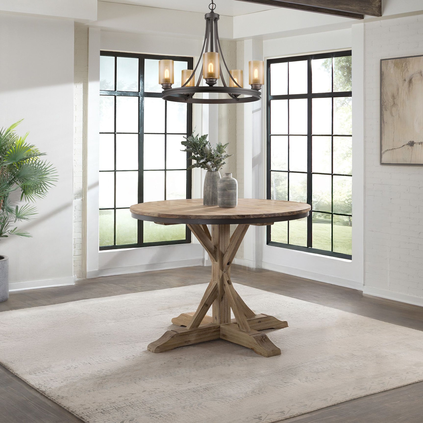 (D680-30) Callista- Round Dining Table- Beach/Natural – SKU LCL100RT | Elements