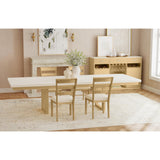 Cambrie Buffet with LED and Power in Off-White and Natural - Tampa Furniture Outlet