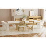 Cambrie Buffet with LED and Power in Off-White and Natural - Tampa Furniture Outlet
