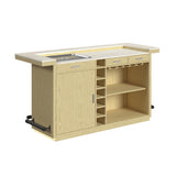 Cambrie Bar Table in Off-White and Natural with LED - Tampa Furniture Outlet