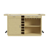 Cambrie Bar Table in Off-White and Natural with LED - Tampa Furniture Outlet