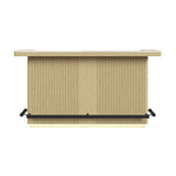 Cambrie Bar Table in Off-White and Natural with LED - Tampa Furniture Outlet