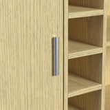 Cambrie Bar Table in Off-White and Natural with LED - Tampa Furniture Outlet