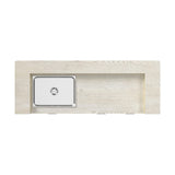 Cambrie Bar Table in Off-White and Natural with LED - Tampa Furniture Outlet