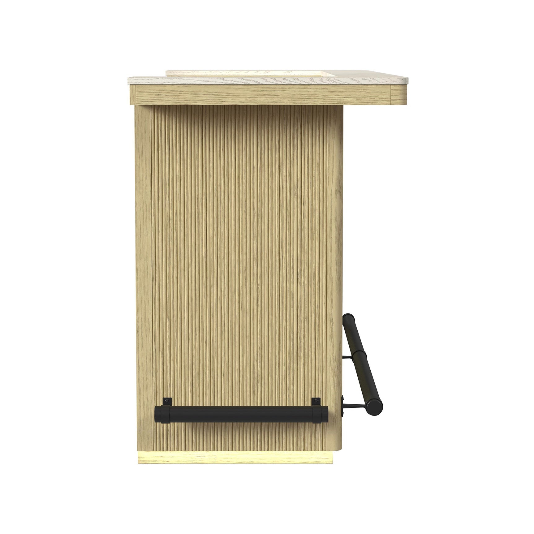 Cambrie Bar Table in Off-White and Natural with LED - Tampa Furniture Outlet