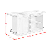 Cambrie Bar Table in Off-White and Natural with LED - Tampa Furniture Outlet