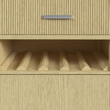 Cambrie Buffet with LED and Power in Off-White and Natural - Tampa Furniture Outlet