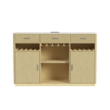 Cambrie Buffet with LED and Power in Off-White and Natural - Tampa Furniture Outlet